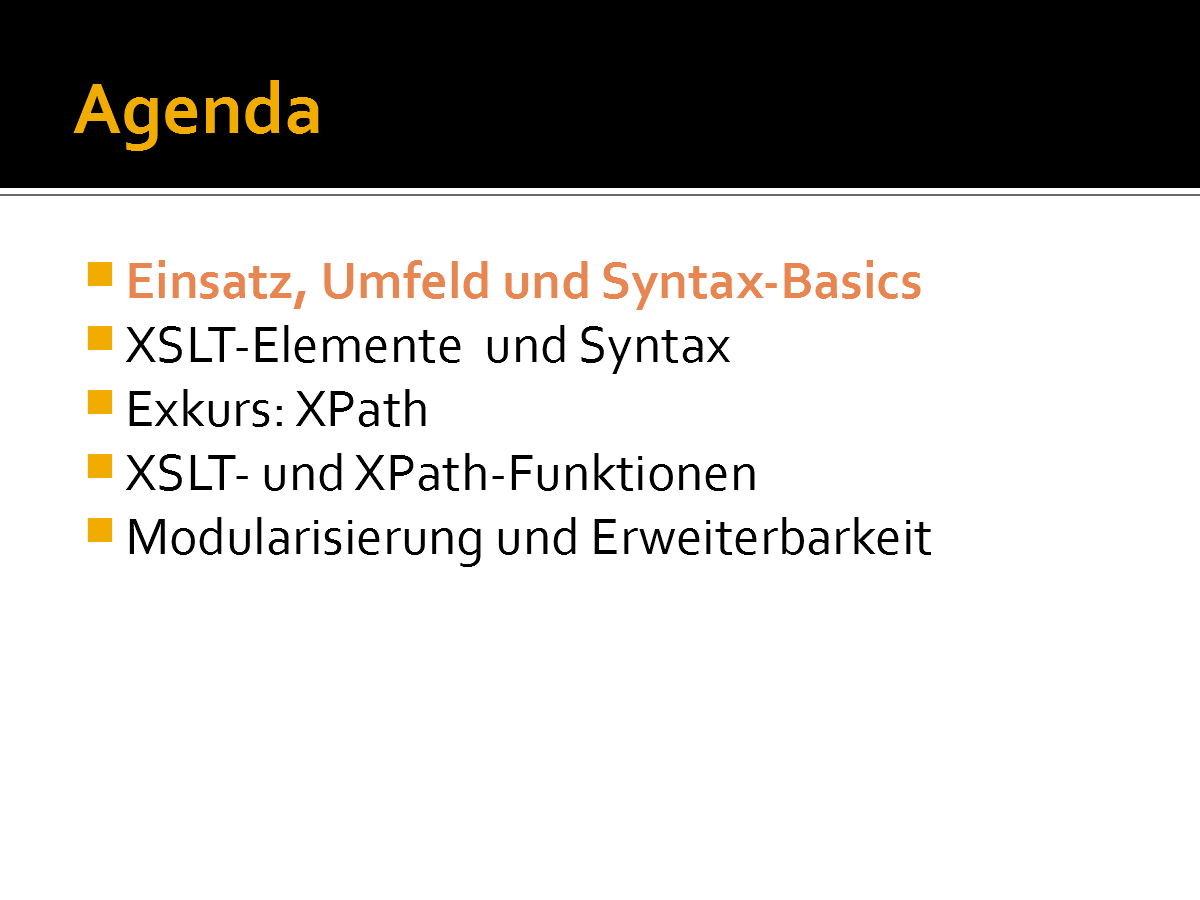 XSLT Crash Course intro slide